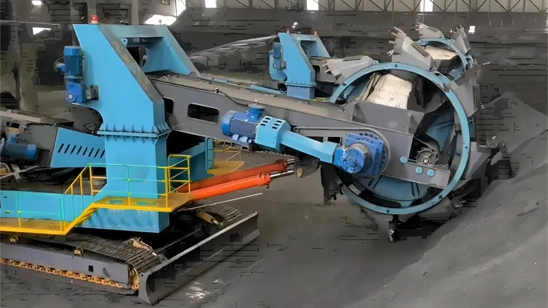 tracked bucket wheel reclaimer for mobile reclaiming