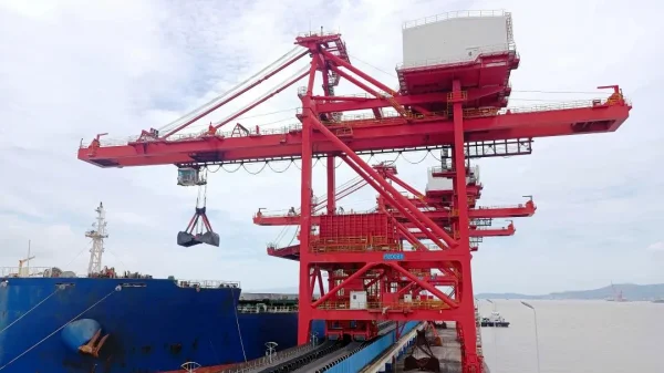 bridge type grab ship unloader