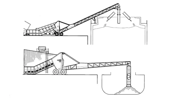 wheeled bulk reception feeder for tuck unloading and loading